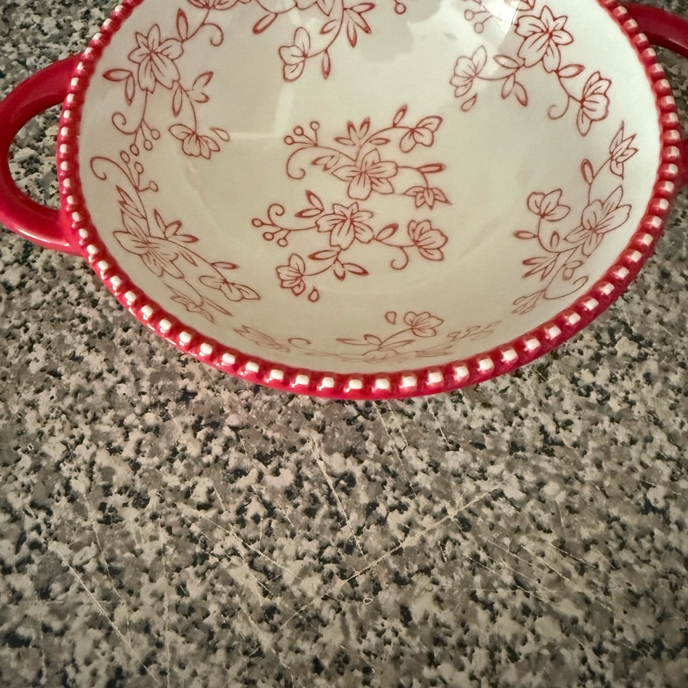 Temp-Tations Red Floral Lace Bowl